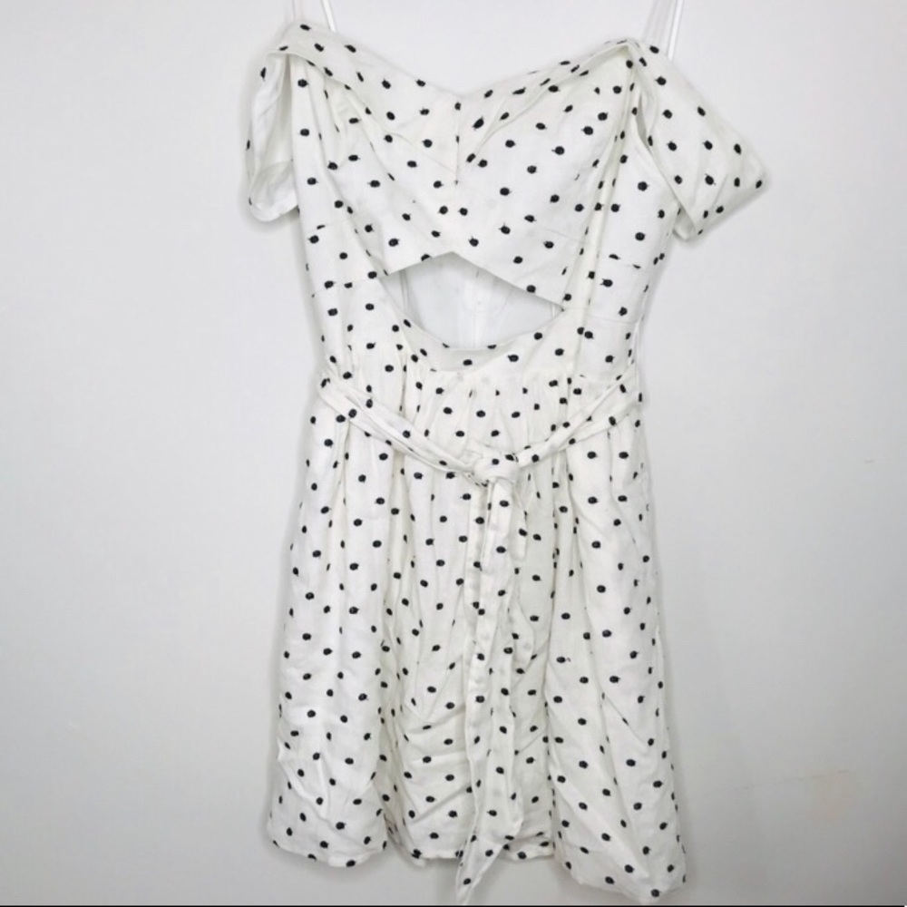 WAYF Capri Knot Cutout Polka Dot Fit & Flare Dress - Picture 6 of 8